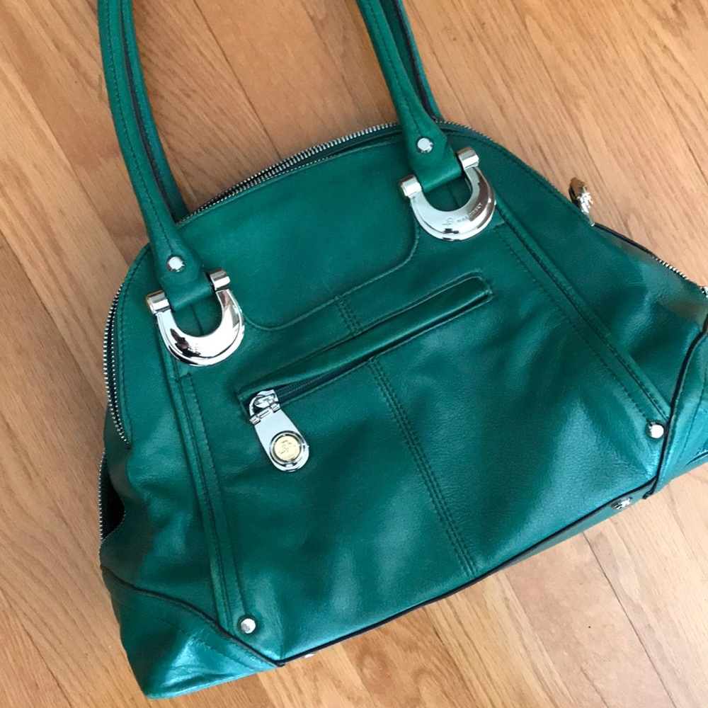 🍀 B. MAKOWSKY emerald, leather satchel